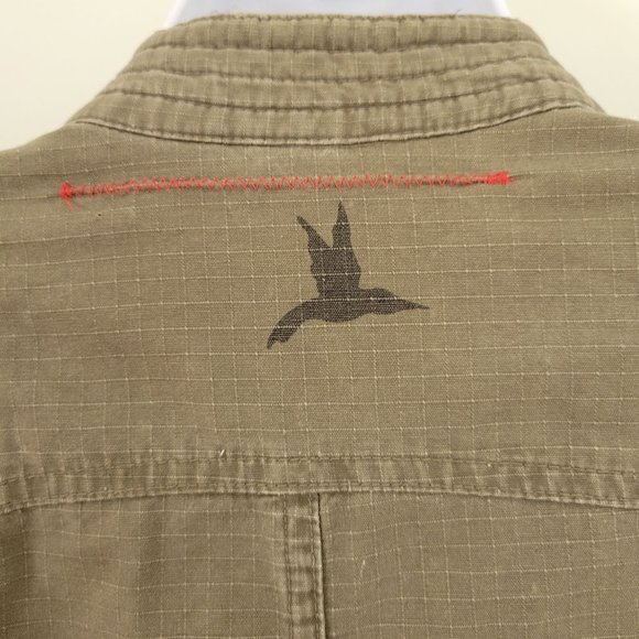 Nick Mo Anthropologie M Green Army Military Lightweight Full Zip Cropped‎ Jacket - Picture 8 of 11